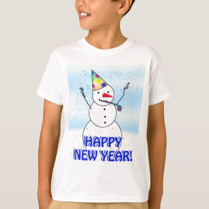 Camiseta ¡FELIZ AÑO NUEVO! Celebrando a Snowman