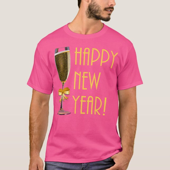 Camiseta Feliz Año Nuevo Champán Flute 2020 (Anverso)