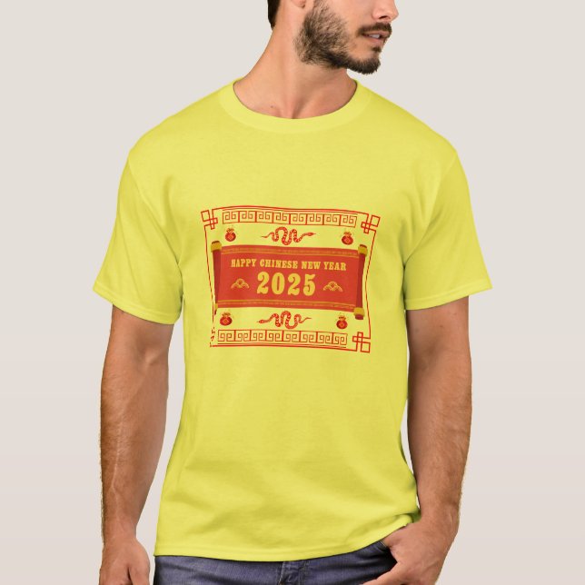 Camiseta Feliz Año Nuevo Chino 2025, año de serpiente (Anverso)