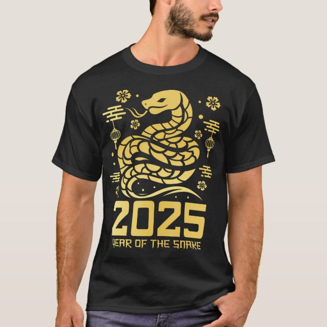 Camiseta Feliz Año Nuevo Chino 2025 - Serpiente de Año Nuev (Anverso)