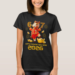 Camiseta Feliz Año Nuevo Chino 2026 Caballo Divertido 6 7 M