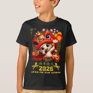 Camiseta Feliz año nuevo chino del caballo 2026 Año Nuevo L