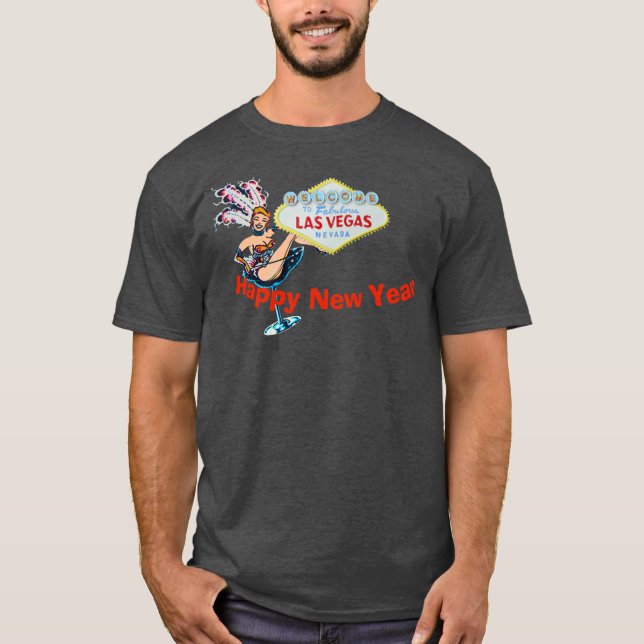Camiseta Feliz Año Nuevo de Las Vegas (Anverso)
