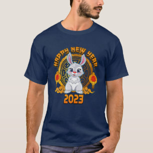 Camiseta Feliz Año Nuevo Del Conejo Con Suerte