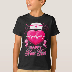 Camiseta Feliz Año Nuevo Enfermeras Latido de Año Nuevo