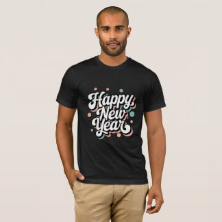 Camiseta Feliz Año Nuevo, estilo retro