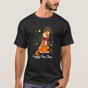 Camiseta Feliz Año Nuevo Feliz Año Meow Gato