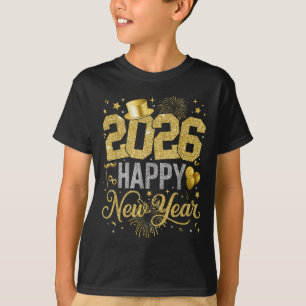 Camiseta Feliz Año Nuevo Fiesta 2026 Ballon Family Matching