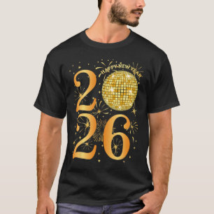 Camiseta Feliz año nuevo, fuegos artificiales 2026, parte d