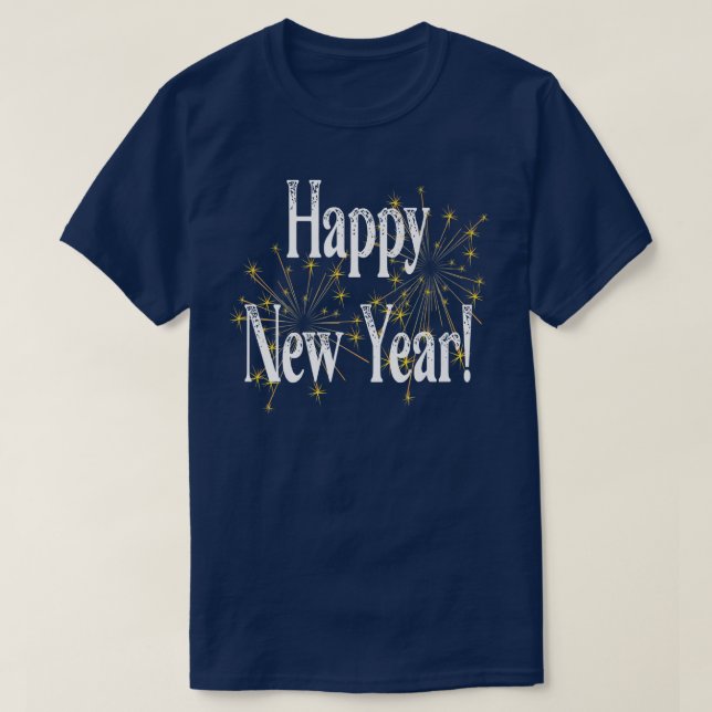 Camiseta Feliz Año Nuevo Fuegos artificiales Hola Navidad (Diseño del anverso)