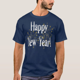 Camiseta Feliz Año Nuevo Fuegos artificiales Hola Navidad