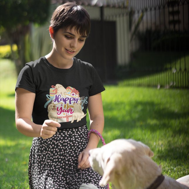 Camiseta Feliz Año Nuevo: Golden Retrievers Unisex Personal (Subido por el creador)