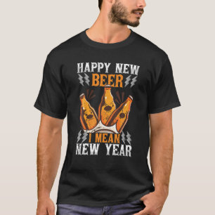 Camiseta Feliz Año Nuevo Gracioso Beer Bebe Pun Hoppy Bebe