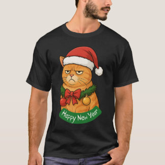 CAMISETA FELIZ AÑO NUEVO, MEOWY NAVIDAD, FELIZ NAVIDAD