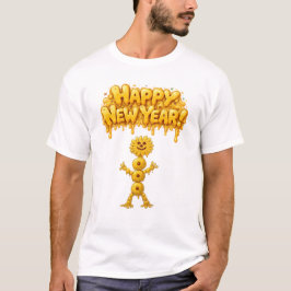 Camiseta Feliz Año Nuevo Monstruo de Cera de Oído