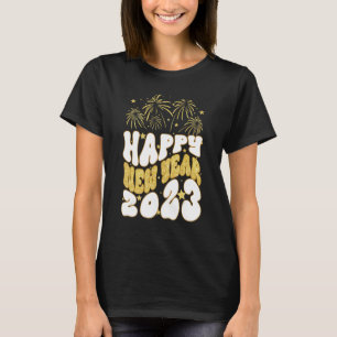 Camiseta Feliz Año Nuevo NYE 2023 Groovy New Years Eve Coun