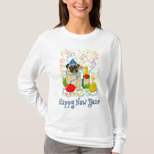 Camiseta Feliz Año Nuevo Pug