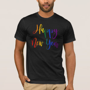 Camiseta Feliz Año Nuevo Rainbow LGBTQ Navidades del Orgul