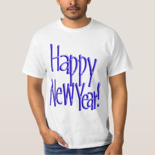 Camiseta Feliz Año Nuevo - Texto Azul