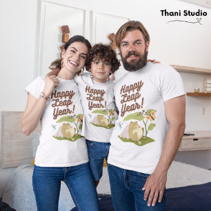 Camiseta Feliz Año Salto 29 de Febrero Blanco Vintage