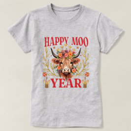 Camiseta Feliz Año Vaca | Vaca de las Tierras Altas | Camis