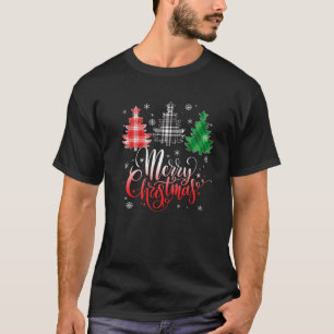 Camiseta Feliz Árbol de Navidad Búfalo Plantado Verde Blanc