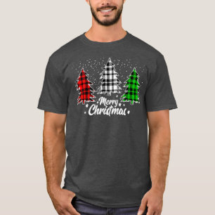 Camiseta Feliz Árbol de Navidad Búfalo Plantado Verde Blanc