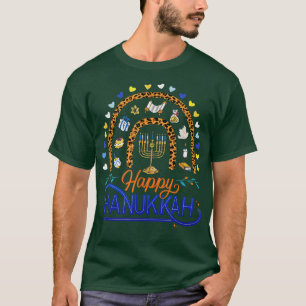 Camiseta Feliz Arcoiris HANUKAH - Fiesta judía en Menorah