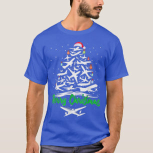 Camiseta Feliz avión navideño de navidad avión de árbol de