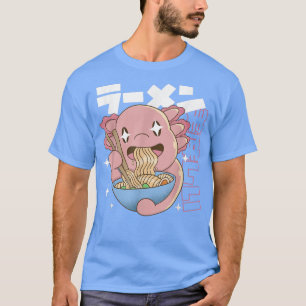 Camiseta Feliz Axolotl Comer Ramen Japón Estilo Kawaii Anim