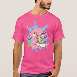 Camiseta Feliz Axolotl Comiendo Ramen Axolotl Mexicano Sala
