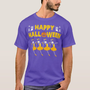 Camiseta Feliz Ballet de baile de halloween Skeleton Baller