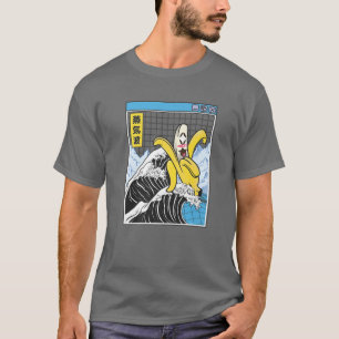 Camiseta Feliz Banana Kanagawa Wave Grid Landscape Digital