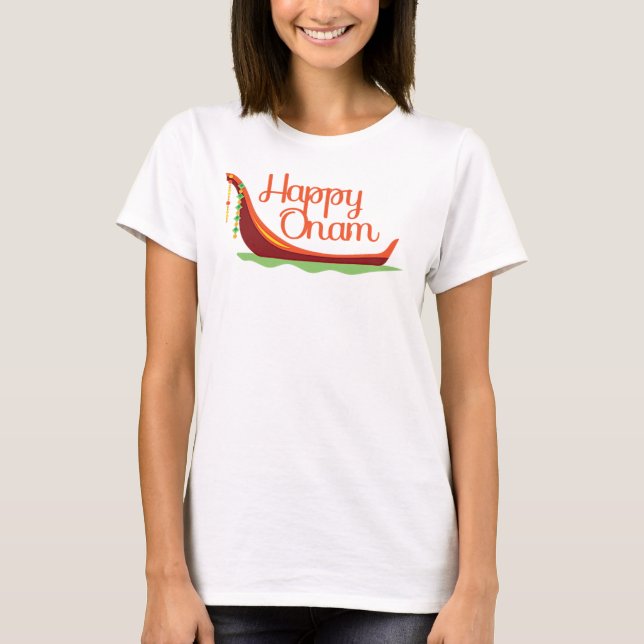 Camiseta Feliz barco de Onam (Anverso)
