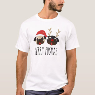 Camiseta Feliz barro amasado del navidad de Pugmas - Santa