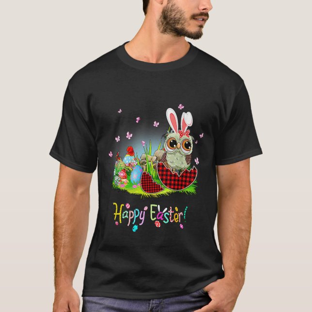Camiseta Feliz Bechuza De Pascua Conejo De Oro Huevo De Pas (Anverso)