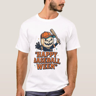 Camiseta Feliz béisbol Ween Vintage Halloween Diseño de béi