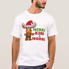 Camiseta Feliz beso lindo navidad de un alce