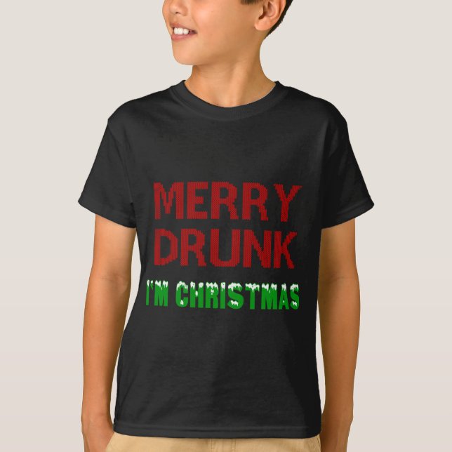 Camiseta Feliz borrachín, soy Navidades bebiendo vino, Navi (Anverso)