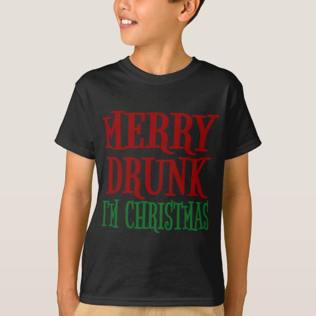 Camiseta Feliz borrachín, soy Navidades, divertida bebida d (Anverso)