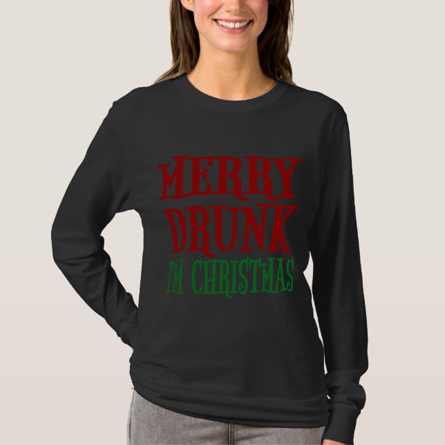 Camiseta Feliz borrachín, soy Navidades, divertida bebida d (Anverso)