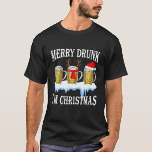 Camiseta Feliz Borracho, soy Navidades, cerveza divertida S
