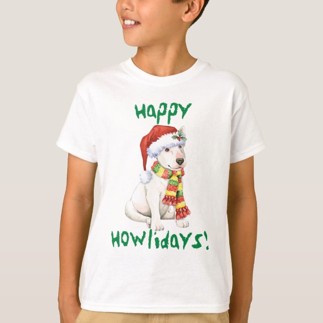 Camiseta feliz Bull Terrier de Howlidays (Anverso)