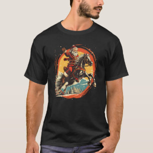Camiseta Feliz cabalgata Papá Noel para caballos y Navidad