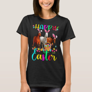 Camiseta Feliz caballo de Pascua con tres caballos