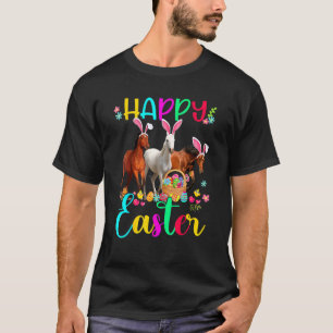 Camiseta Feliz Caballo de Pascua Tres Caballos Con Oído De 