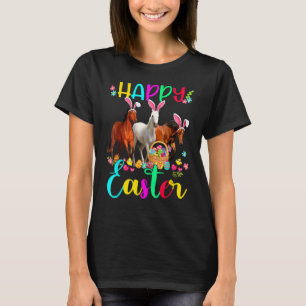 Camiseta Feliz Caballo de Pascua Tres Caballos Con Oído De