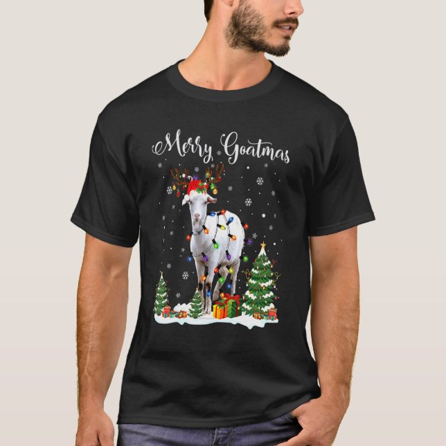 Camiseta Feliz Cabra Navidad Reno Santa (Anverso)