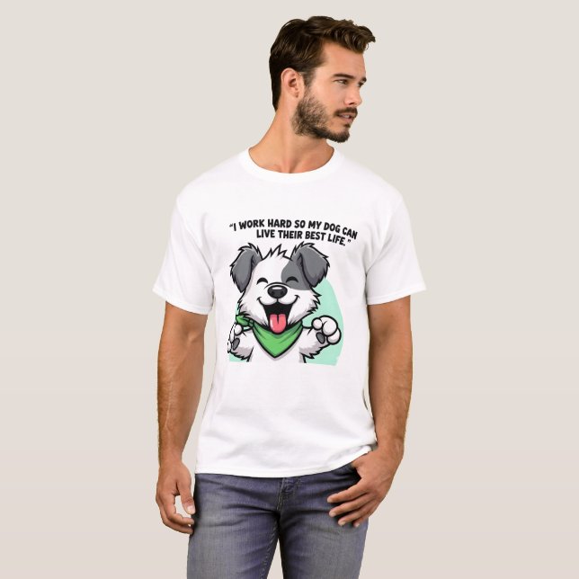 Camiseta Feliz Cachorro para los amantes del perro (Anverso completo)