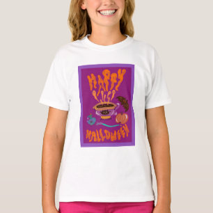 Camiseta Feliz café de la bruja amante del gato de Hallowee